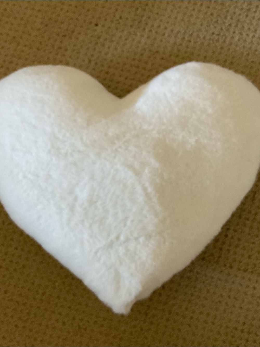 Plush Heart Pillow - White